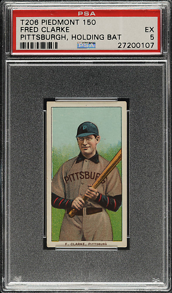 1909-1911 T206 White Border Fred Clarke Holding Bat PSA EX 5