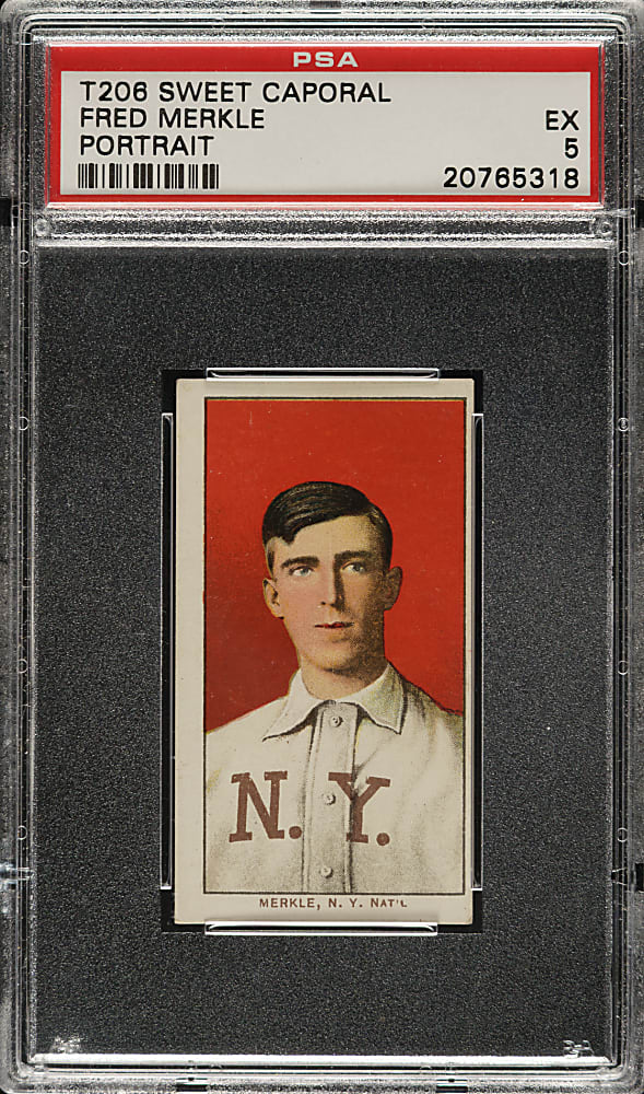1909-1911 T206 White Border Fred Merkle Portrait PSA EX 5
