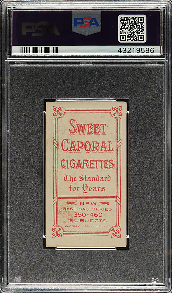 1909-1911 T206 White Border Hal Chase Throwing Dark Cap PSA EX 5