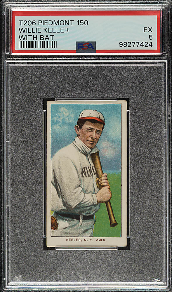 1909-1911 T206 White Border Willie Keeler with Bat PSA EX 5