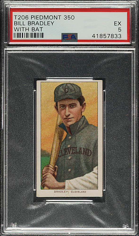 1909-1911 T206 White Border Bill Bradley with Bat PSA EX 5