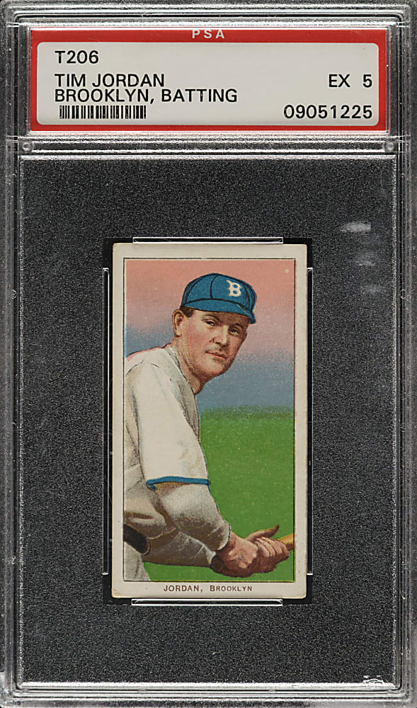 1909-1911 T206 White Border Tim Jordan Batting PSA EX 5