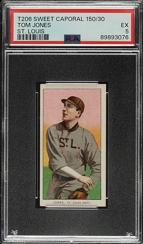 1909-1911 T206 White Border Tom Jones PSA EX 5