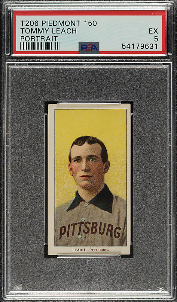 1909-1911 T206 White Border Tommy Leach Portrait PSA EX 5