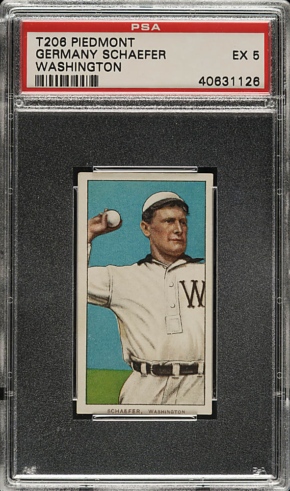 1909-1911 T206 White Border Germany Schaefer Washington PSA EX 5