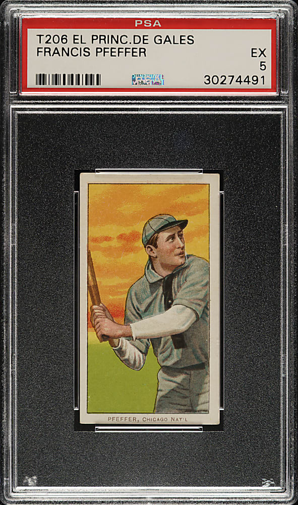 1909-1911 T206 White Border Francis Pfeffer PSA EX 5 - El Principe de Gales Back
