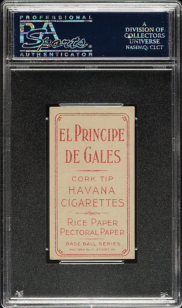 1909-1911 T206 White Border Francis Pfeffer PSA EX 5 - El Principe de Gales Back