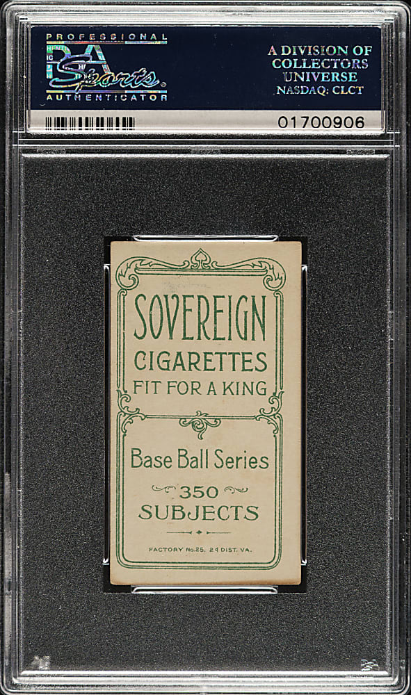 1909-1911 T206 White Border Harry Krause Portrait PSA EX 5 - Sovereign 350 Back