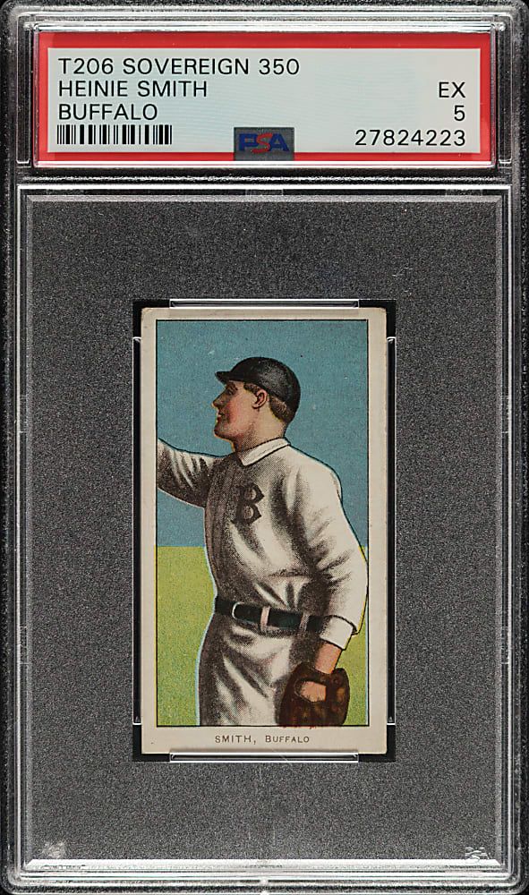 1909-1911 T206 White Border Heinie Smith PSA EX 5 - Sovereign 350 Back