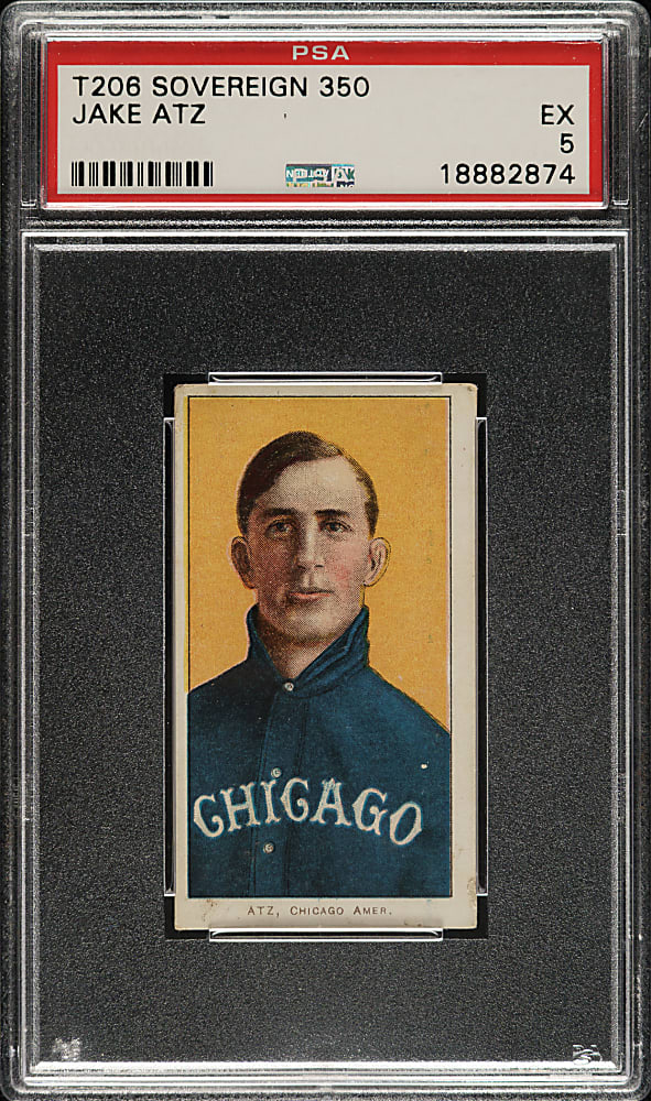 1909-1911 T206 White Border Jake Atz PSA EX 5 - Sovereign 350 Back