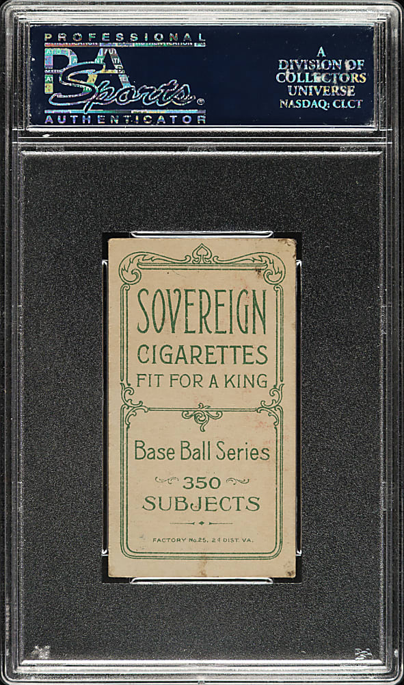 1909-1911 T206 White Border Jake Atz PSA EX 5 - Sovereign 350 Back