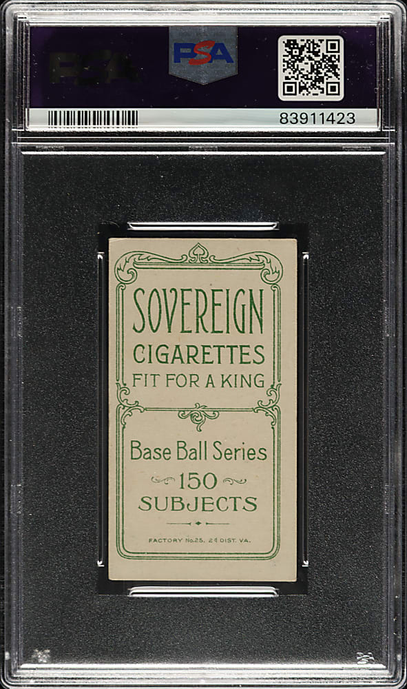 1909-1911 T206 White Border Bob Spade PSA VG-EX 4 - Sovereign 150 Back