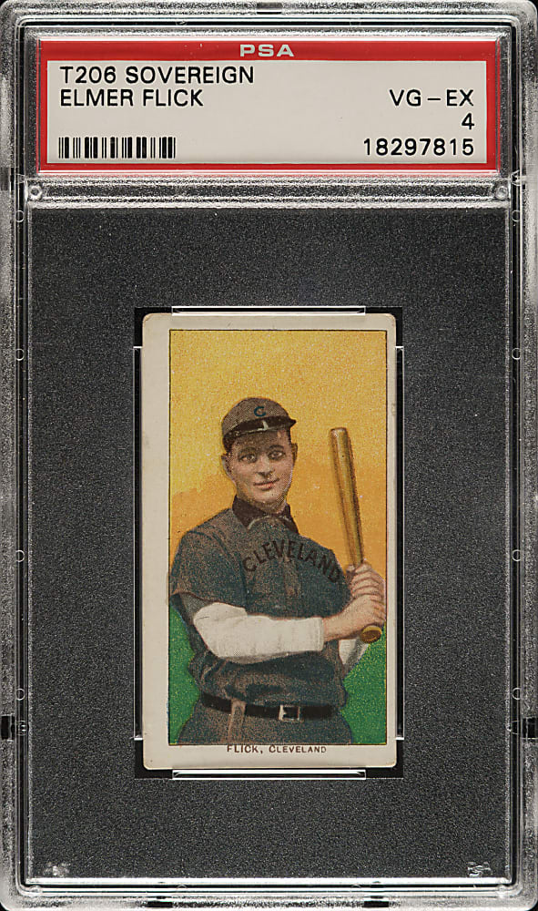 1909-1911 T206 White Border Elmer Flick PSA VG-EX 4 - Sovereign 350 Back