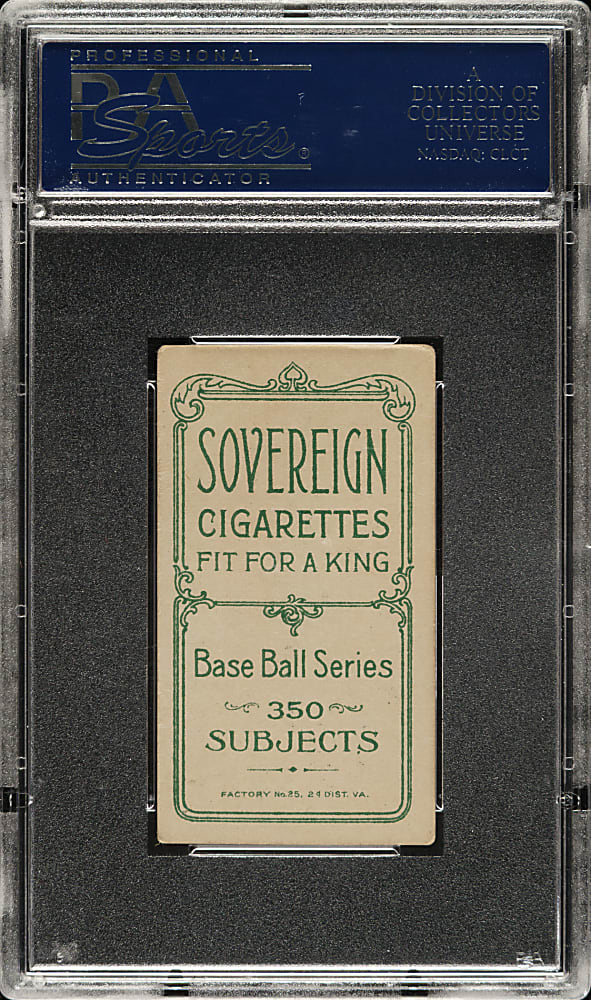 1909-1911 T206 White Border Elmer Flick PSA VG-EX 4 - Sovereign 350 Back