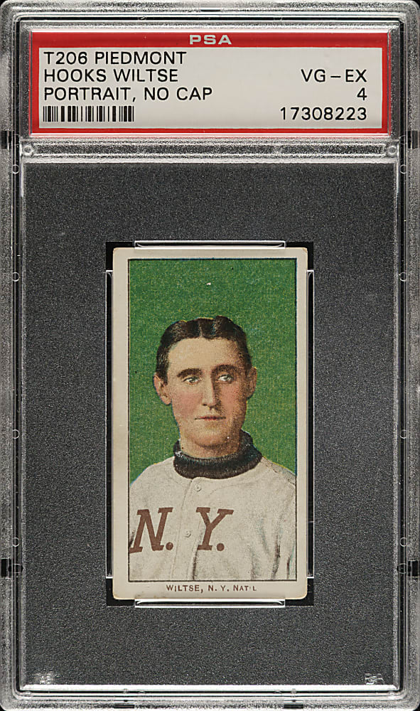 1909-1911 T206 White Border Hooks Wiltse Portrait No Cap PSA VG-EX 4