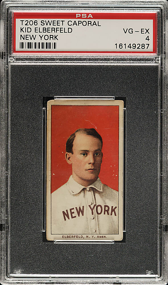 1909-1911 T206 White Border Kid Elberfeld Portrait New York PSA VG-EX 4