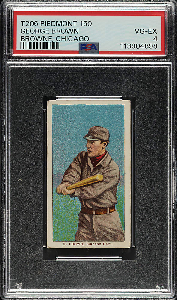 1909-1911 T206 White Border George Brown Chicago PSA VG-EX 4