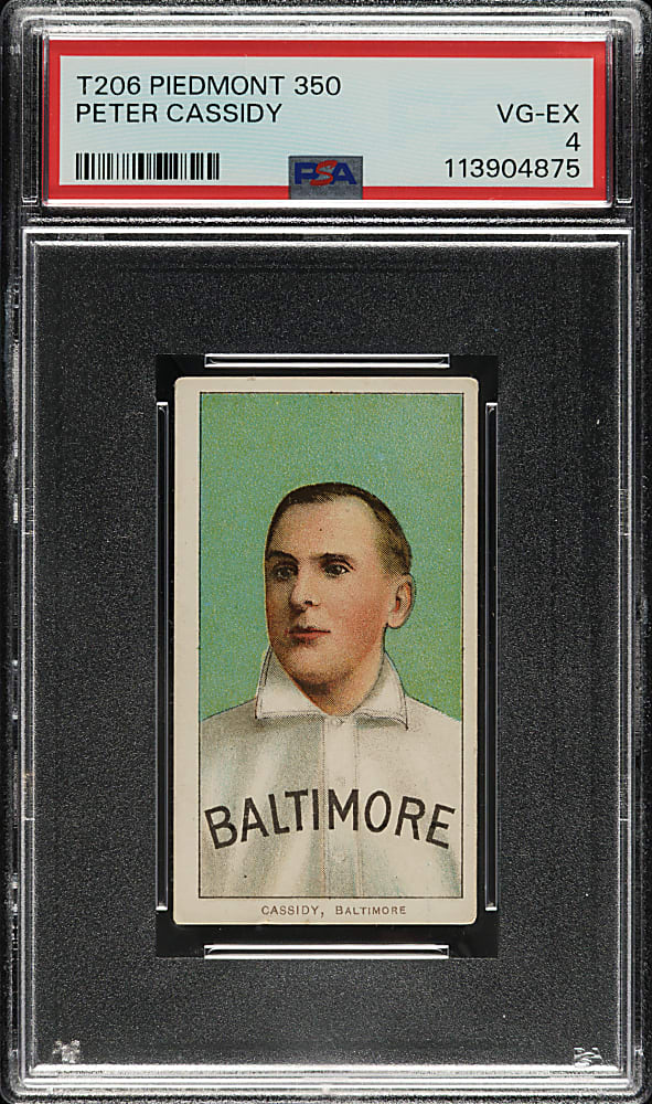 1909-1911 T206 White Border Peter Cassidy PSA VG-EX 4