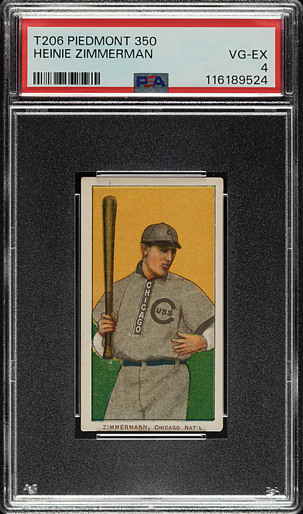 1909-1911 T206 White Border Heinie Zimmerman PSA VG-EX 4