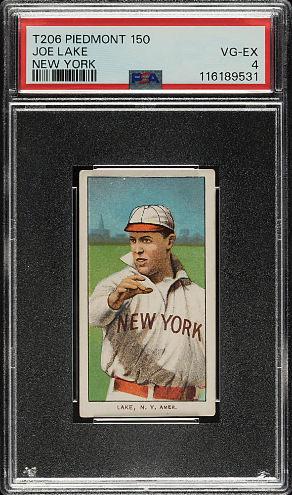 1909-1911 T206 White Border Joe Lake New York PSA VG-EX 4