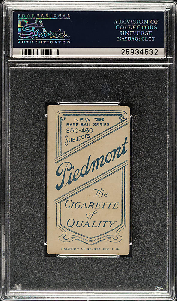 1909-1911 T206 White Border George Mullin with Bat PSA VG-EX 4 - Piedmont "Factory 42" Back
