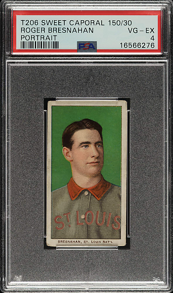 1909-1911 T206 White Border Roger Bresnahan Portrait PSA VG-EX 4