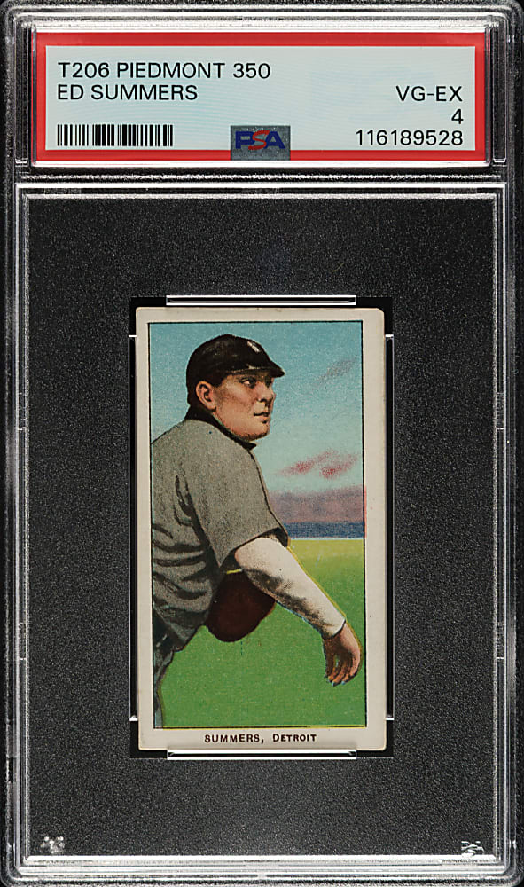 1909-1911 T206 White Border Ed Summers PSA VG-EX 4