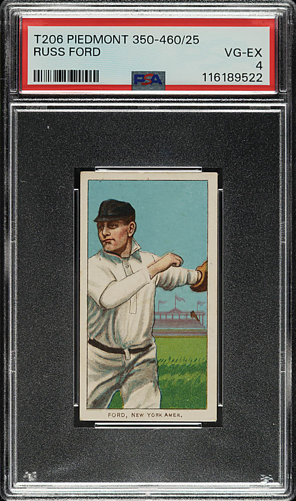 1909-1911 T206 White Border Russ Ford PSA VG-EX 4