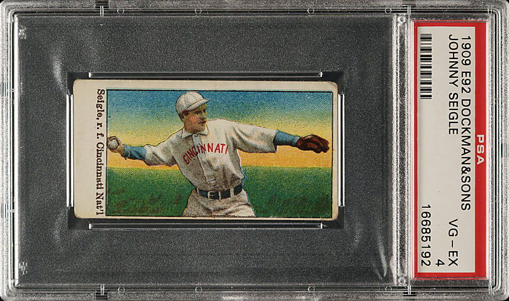 1909 E92 Dockman & Sons Johnny Siegle PSA VG-EX 4