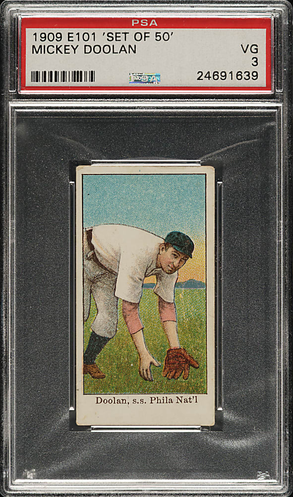 1909 E101 Anonymous "Set of 50" Mickey Doolan PSA VG 3