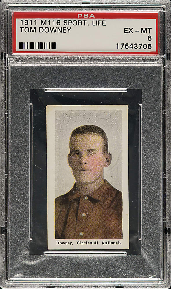 1910-1911 M116 Sporting Life Tom Downey PSA EX-MT 6