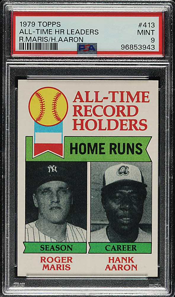 1979 Topps #413 All-Time Home Run Leaders with Hank Aaron PSA MINT 9
