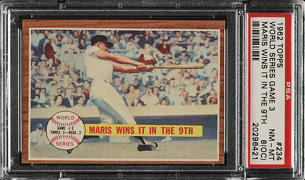1962 Topps #234 World Series Game 3 Maris Wins it in the 9th PSA NM-MT 8 (OC)