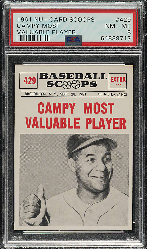 1961 Nu-Card Scoops #429 Campy Most Valuable Player PSA NM-MT 8