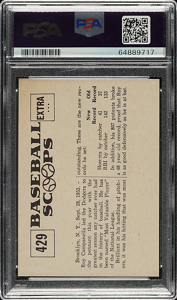 1961 Nu-Card Scoops #429 Campy Most Valuable Player PSA NM-MT 8