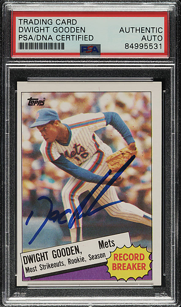 Signed 1985 Topps #3 Dwight Gooden - PSA/DNA