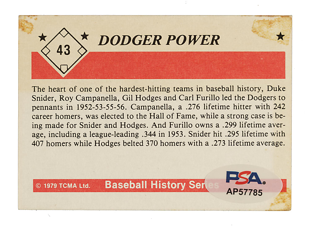 Signed 1979 TCMA The 1950's #43 Dodger Power with Duke Snider - PSA/DNA