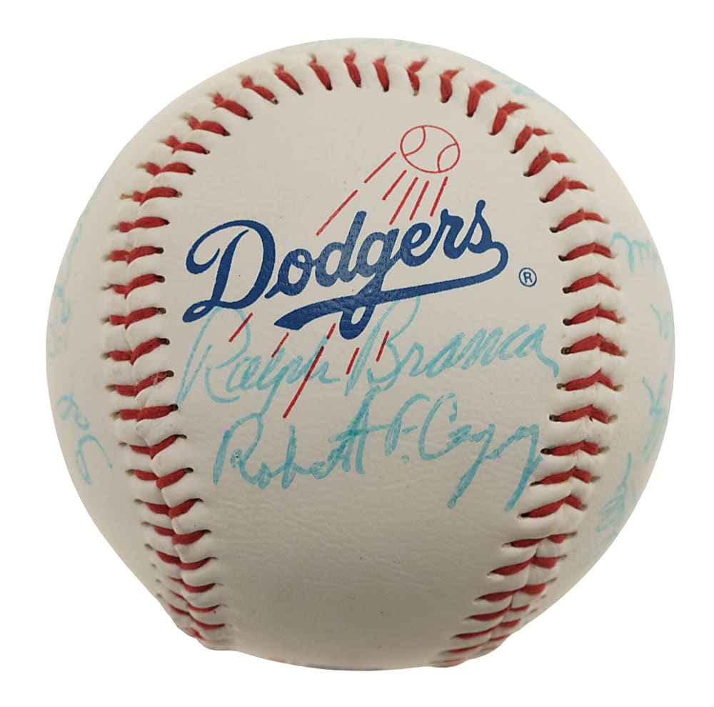 Multi-Signed Baseball with 13 Signatures Including Ralph Branca and Dennis Lewallyn - PSA/DNA