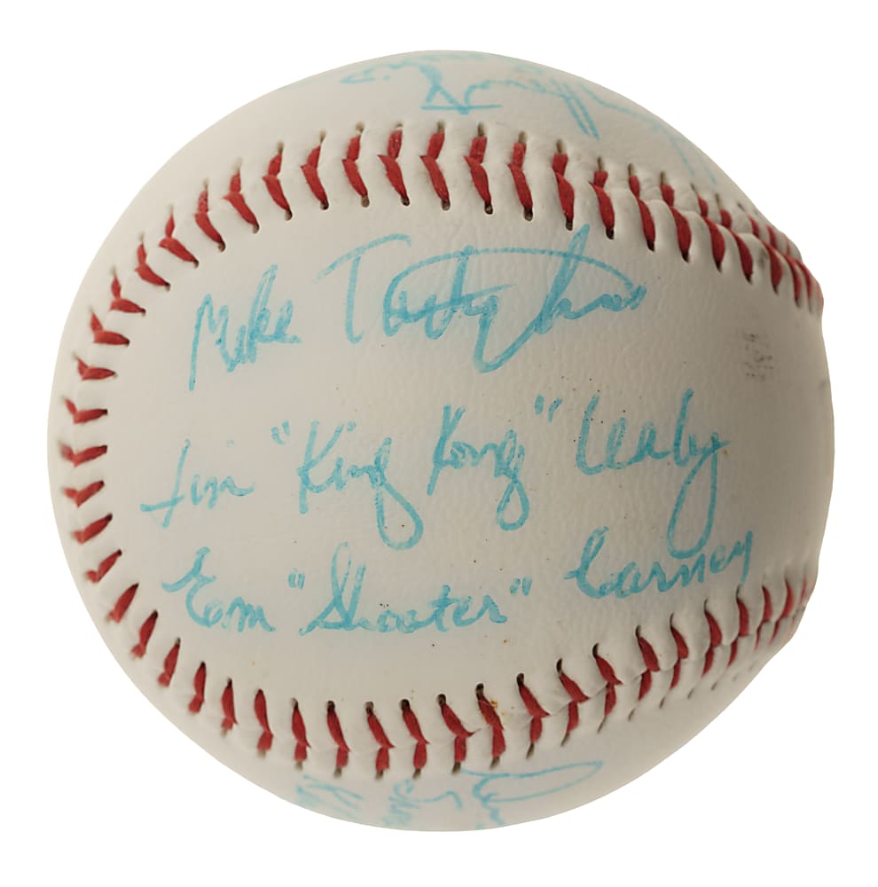 Multi-Signed Baseball with 13 Signatures Including Ralph Branca and Dennis Lewallyn - PSA/DNA