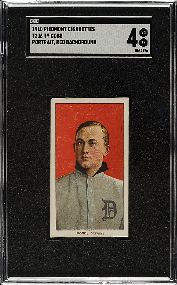1909-1911 T206 White Border Ty Cobb Portrait Red Background SGC VG/EX 4