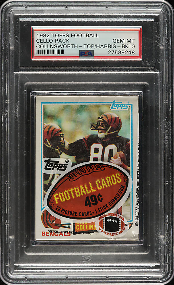 1982 Topps Football Unopened Cello Pack PSA GEM MINT 10 - Franco Harris on Back