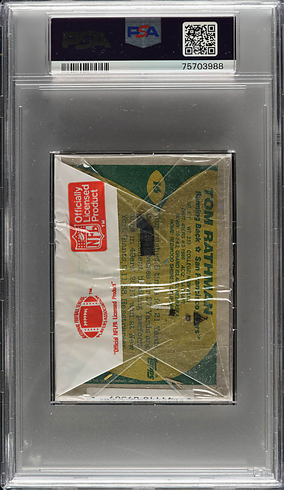 1989 Topps Football Unopened Cello Pack PSA MINT 9 - Joe Montana on Top