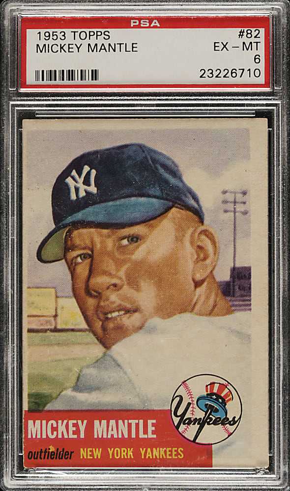 1953 Topps #82 Mickey Mantle PSA EX-MT 6