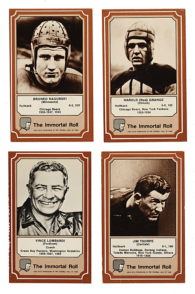 1975 Fleer Immortals Football Complete and Near-Complete Set Trio (3 Sets, 250 Cards)
