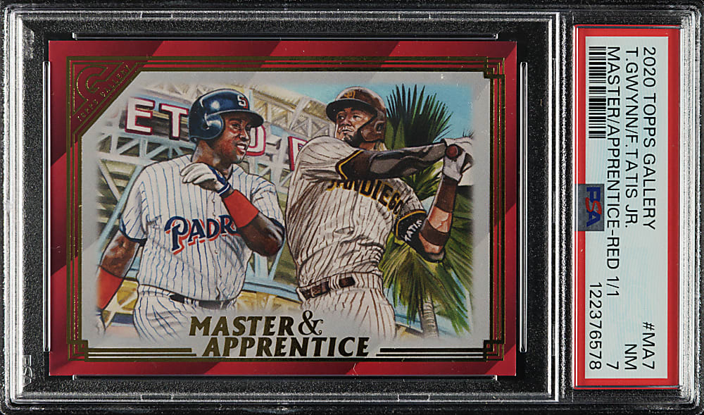 2020 Topps Gallery Master and Apprentice #MA-7 Tony Gwynn and Fernando Tatis Jr. Red #1/1 PSA NM 7
