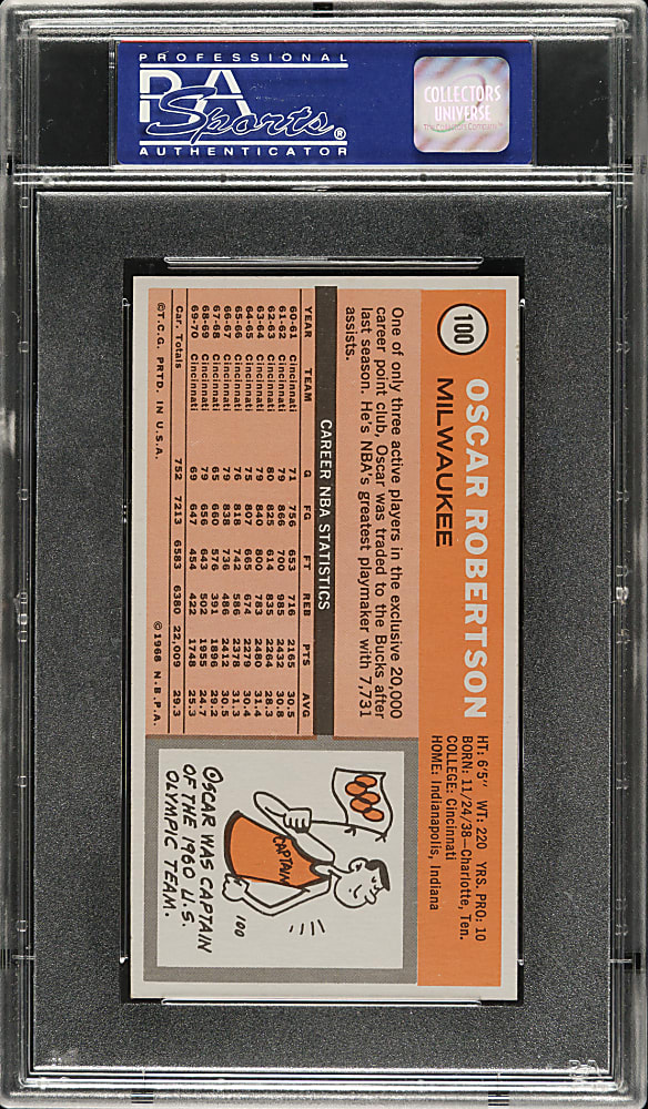 1970-1971 Topps Basketball #100 Oscar Robertson PSA EX-MT 6