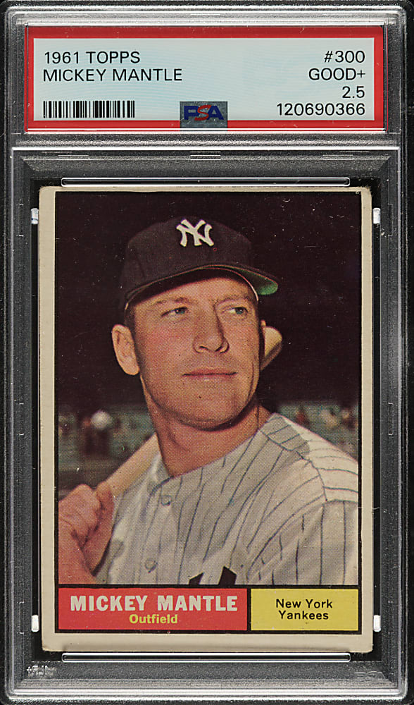 1961 Topps #300 Mickey Mantle PSA GOOD+ 2.5