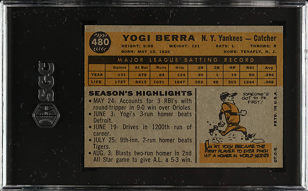 1960 Topps #480 Yogi Berra SGC EX 5