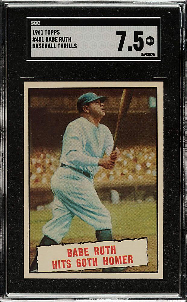 1961 Topps #401 Babe Ruth Hits 60th Homer SGC NM+ 7.5