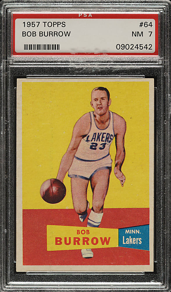 1957-1958 Topps Basketball #64 Bob Burrow PSA NM 7